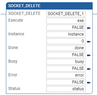 SOCKET_DELETE 梯形图示例