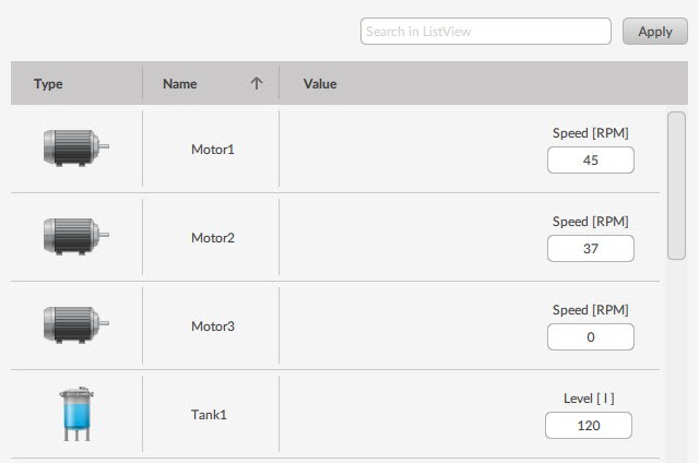 显示硬件组件及其属性，且右侧带有滚动条的列表视图。