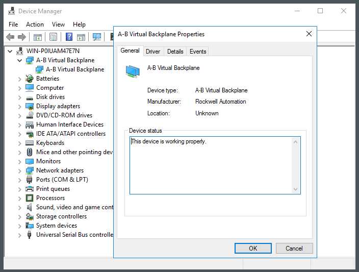 A-B Virtual Backplane Properties