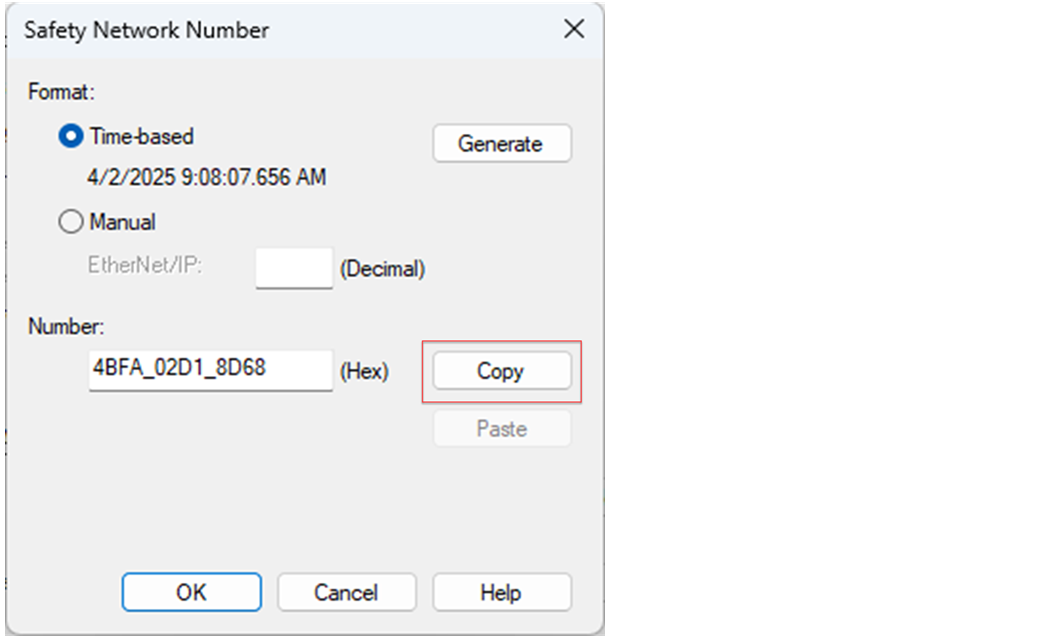 下图显示了在 Logix Designer 中复制 SNN 的位置。
