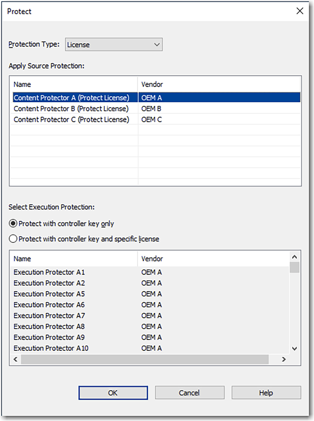 下图显示了 Logix Designer 中源代码保护的 Protect 配置。