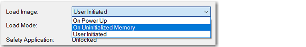 下图显示了 Logix Designer 中内存加载映像设置的选项。