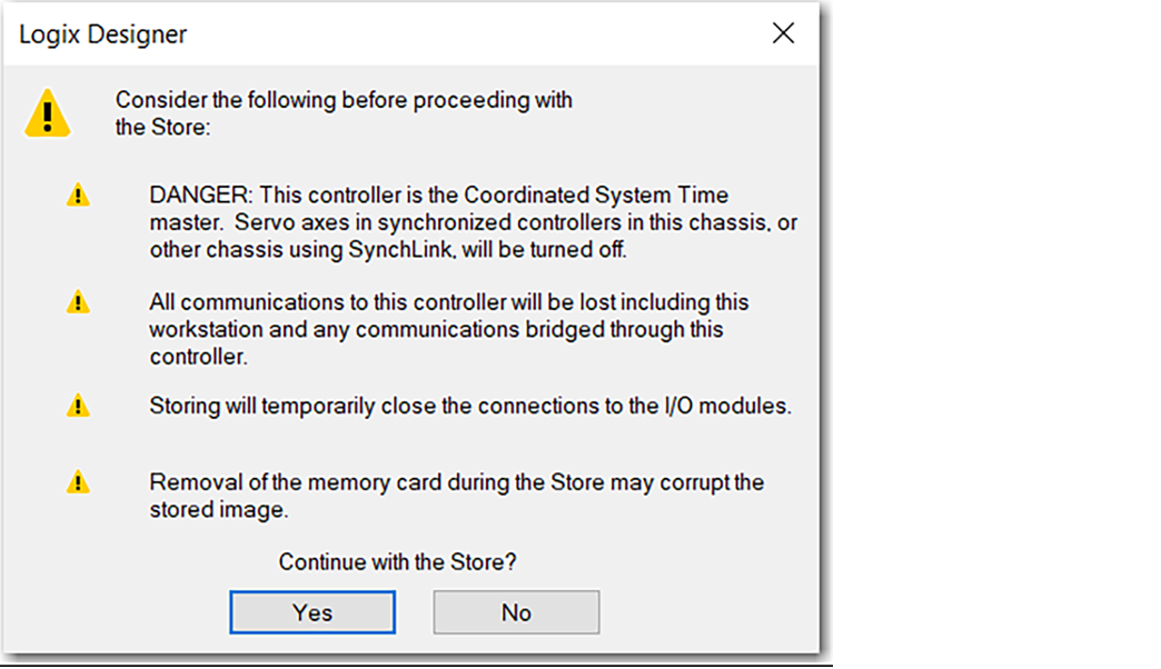 下图显示了在存储卡上保存数据前的警告提示。